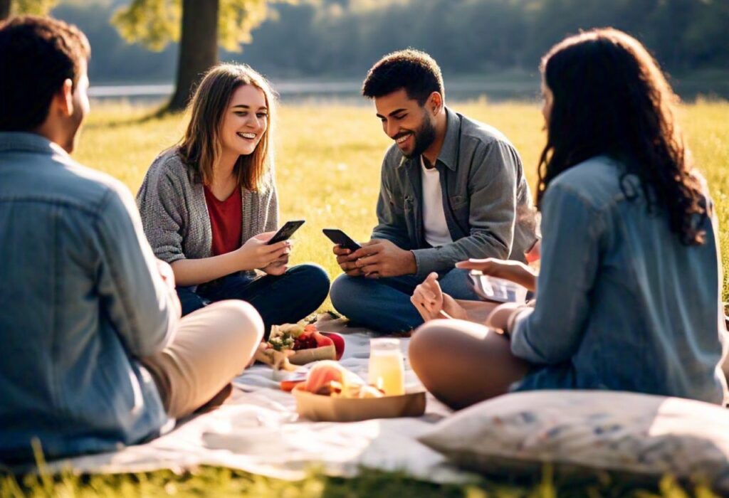 Ilustrasi tentang over sharing, menggambarkan seseorang yang membagikan informasi pribadi secara berlebihan di media sosial dan dalam circle pertemanan.