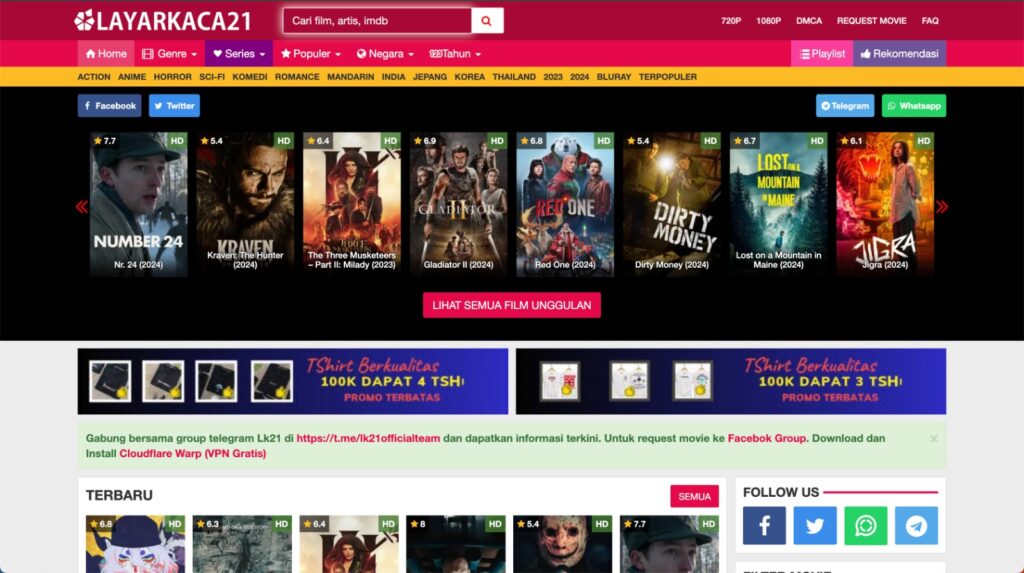 hukum nonton film di situs illegal