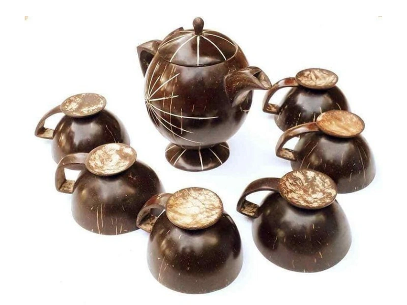 cara membuat teko dan gelas dari batok kelapa yang kreatif