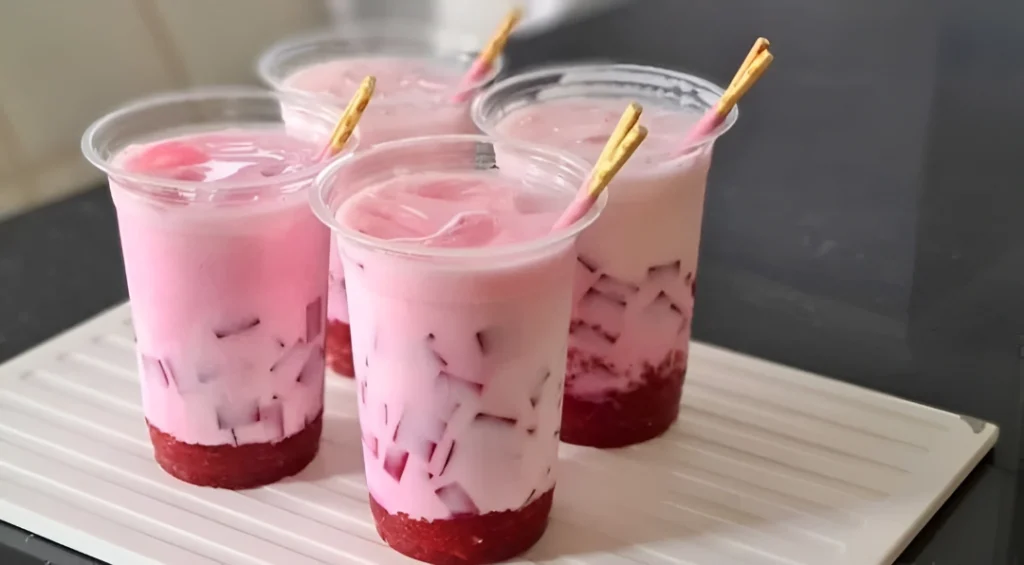 resep es susu jelly kekinian yang manis, segar, dan nikmat