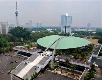 Gedung DPR/MPR RI, pusat kontroversi hukum (TAP MPR) terkait gelar Soeharto Pahlawan Nasional 2025.