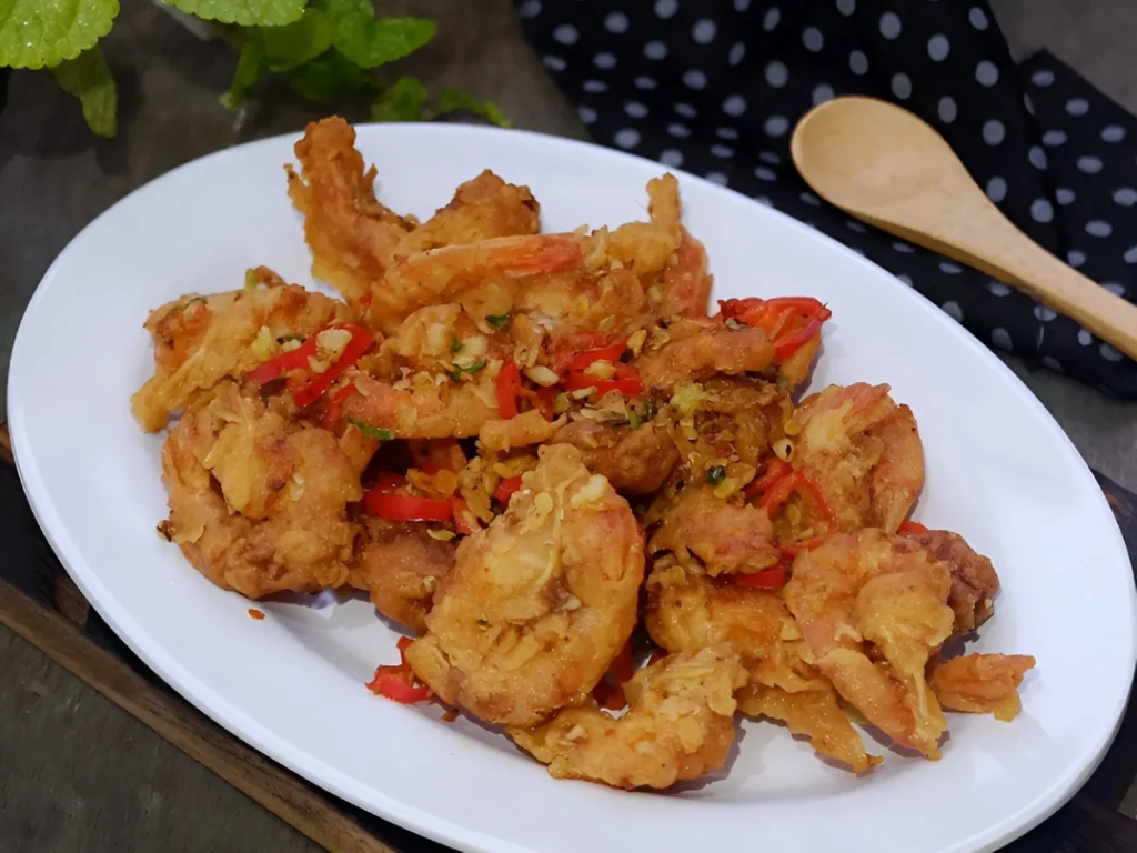 resep udang cabe garam yang pedas, gurih, dan bikin nagih
