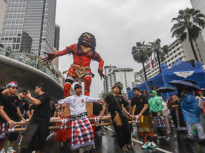 Pawai Ogoh-Ogoh Bundaran HI Jakarta