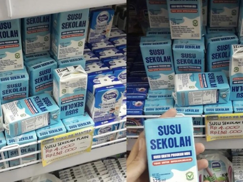 Susu MBG Dijual di Minimarket