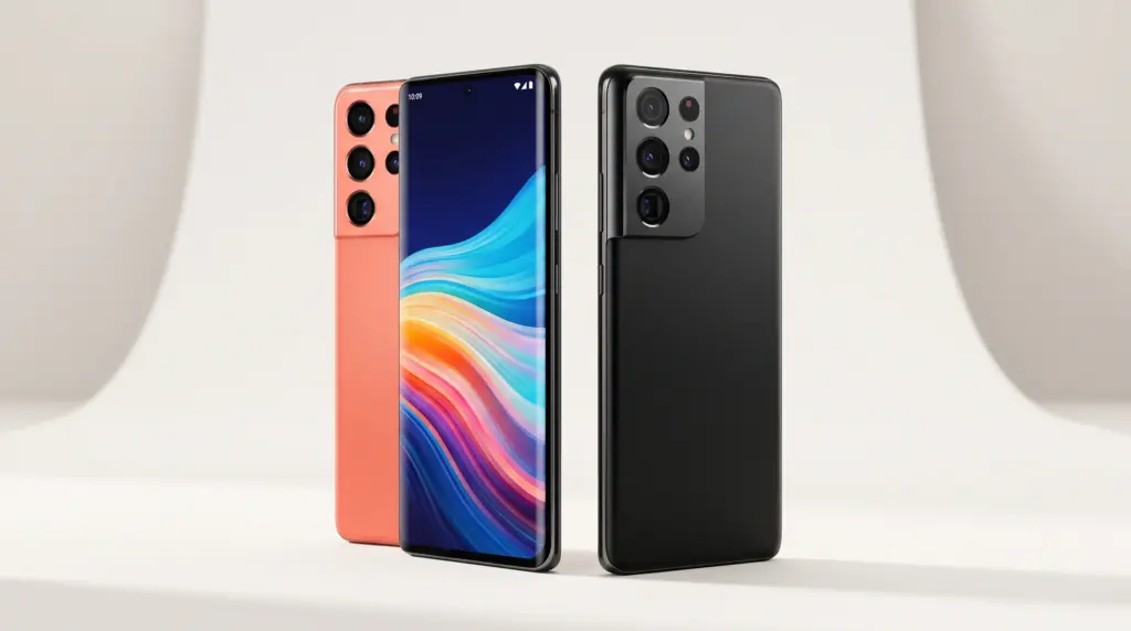 Infinix Hot 60 Pro dengan bodi tipis dan layar AMOLED 144Hz tampak depan dan belakang